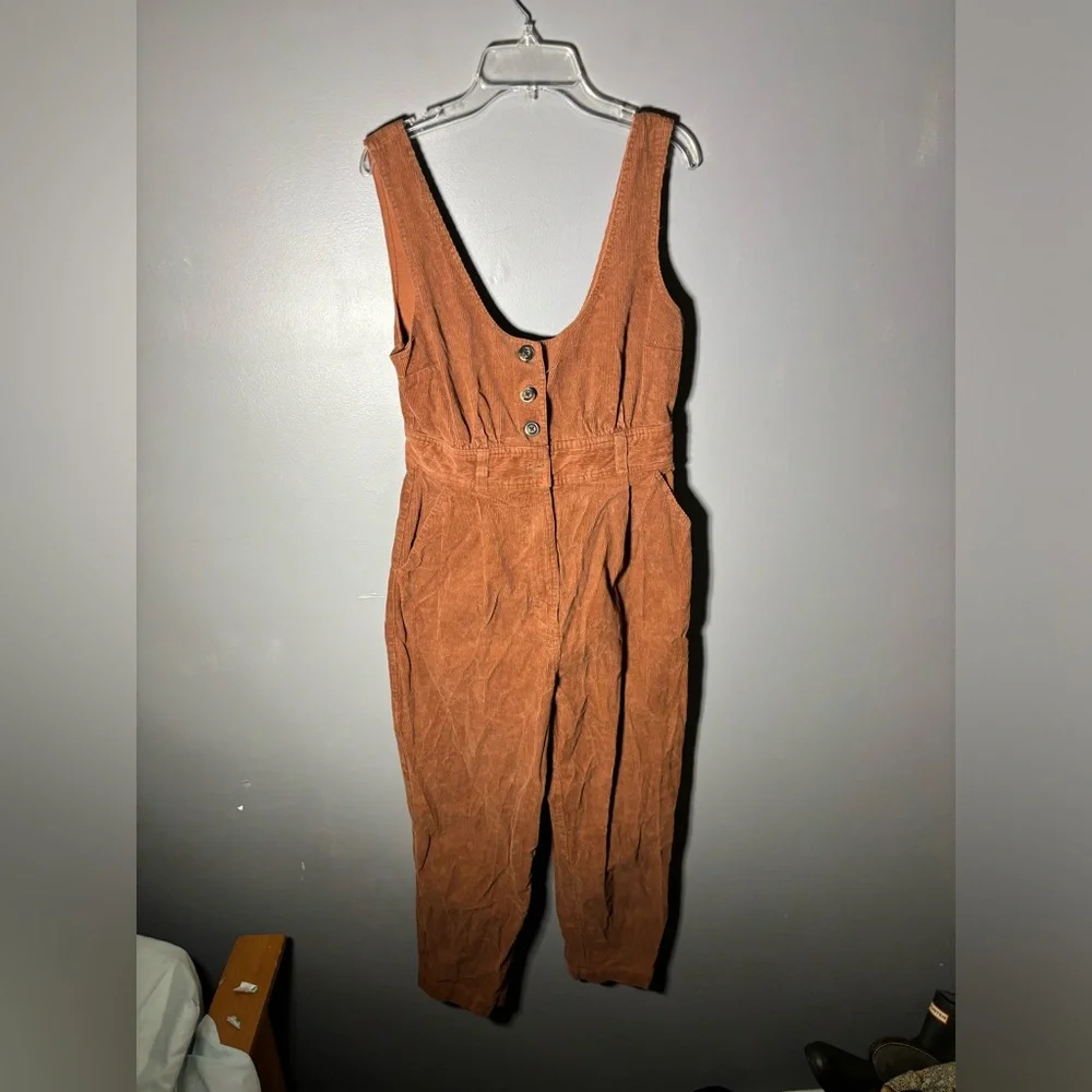 Urban Outfitters Gretel Button Down Corduroy Jumpsuit Size 4 - Picture 3 of 5